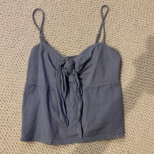 Brandy Melville blue, tied cropped tank top